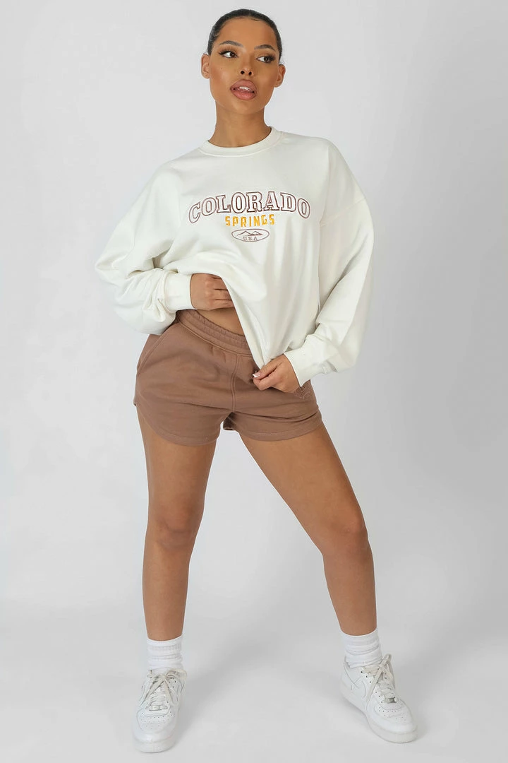 Kaiia COLORADO SPRINGS OVERSIZED SWEATSHIRT ECRU CLOTHING 5 Kaiia COLORADO SPRINGS OVERSIZED SWEATSHIRT ECRU CLOTHING