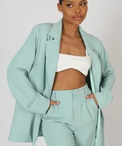 Kaiia CLOTHING OVERSIZED DAD BLAZER PEPPERMINT