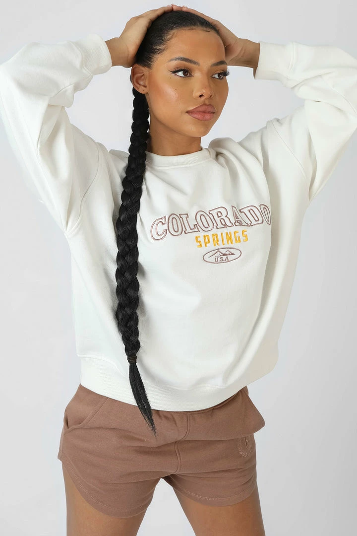 Kaiia COLORADO SPRINGS OVERSIZED SWEATSHIRT ECRU CLOTHING 3 Kaiia COLORADO SPRINGS OVERSIZED SWEATSHIRT ECRU CLOTHING