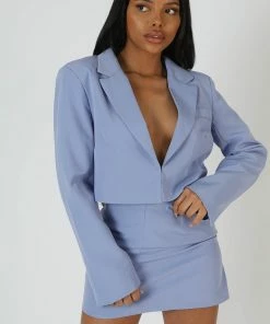 Kaiia TAILORING CROPPED BLAZER BLUEBELL