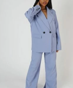 Kaiia CLOTHING DAD TROUSERS BLUEBELL