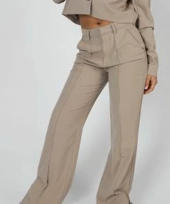 Kaiia SEAM DETAIL RELAXED TROUSER STONE CLOTHING