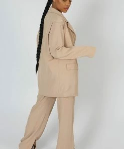 Kaiia CLOTHING OVERSIZED DAD BLAZER SAND