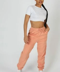 Kaiia CLOTHING SEAM FRONT 90S JOGGERS PEACH