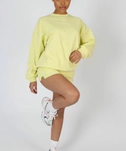 Kaiia AMALFI COAST EMBROIDERED OVERSIZED SWEATSHIRT LEMON