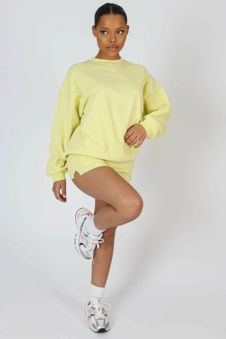 Kaiia AMALFI COAST EMBROIDERED OVERSIZED SWEATSHIRT LEMON 3 Kaiia AMALFI COAST EMBROIDERED OVERSIZED SWEATSHIRT LEMON