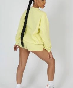 Kaiia AMALFI COAST EMBROIDERED OVERSIZED SWEATSHIRT LEMON 8 Kaiia AMALFI COAST EMBROIDERED OVERSIZED SWEATSHIRT LEMON