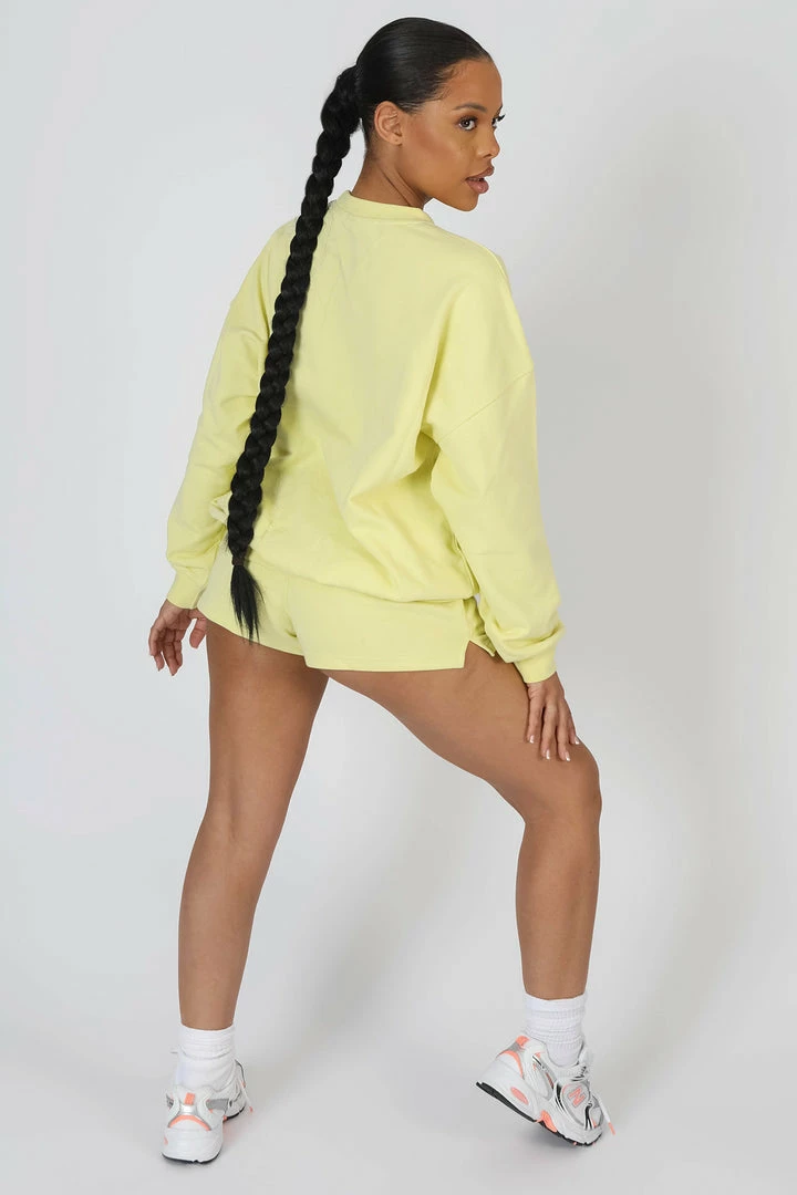 Kaiia AMALFI COAST EMBROIDERED OVERSIZED SWEATSHIRT LEMON 5 Kaiia AMALFI COAST EMBROIDERED OVERSIZED SWEATSHIRT LEMON