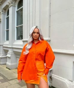 Kaiia PU MINI SKIRT ORANGE