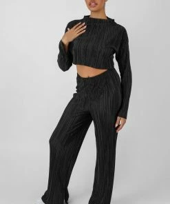 Kaiia PLISSE TROUSER BLACK CLOTHING 9 Kaiia PLISSE TROUSER BLACK CLOTHING