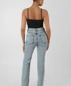 Kaiia SQUARE NECK RIBBED CROPPED TOP BLACK 8 Kaiia SQUARE NECK RIBBED CROPPED TOP BLACK