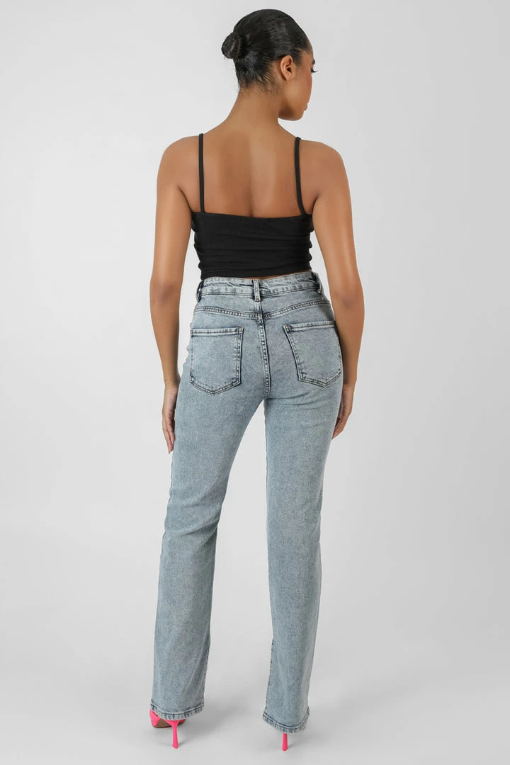 Kaiia SQUARE NECK RIBBED CROPPED TOP BLACK 5 Kaiia SQUARE NECK RIBBED CROPPED TOP BLACK