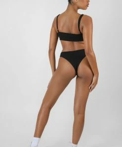 Kaiia UNDERBUST RIBBED BRA BLACK