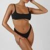 Kaiia UNDERBUST RIBBED BRA BLACK 2 Kaiia UNDERBUST RIBBED BRA BLACK