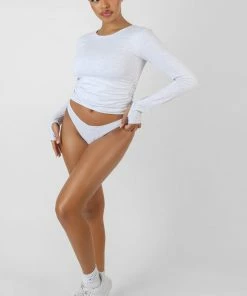 Kaiia V FRONT KNICKER OATMEAL MARL CLOTHING