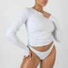Kaiia V FRONT KNICKER OATMEAL MARL CLOTHING 1 Kaiia V FRONT KNICKER OATMEAL MARL CLOTHING