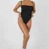 Kaiia CLOTHING SQUARE NECK RIBBED BODYSUIT BLACK 1 Kaiia CLOTHING SQUARE NECK RIBBED BODYSUIT BLACK