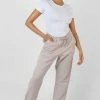 Kaiia OVERSIZED DRAWSTRING JOGGERS LIGHT GREY