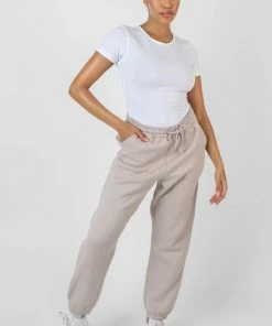 Kaiia OVERSIZED DRAWSTRING JOGGERS LIGHT GREY