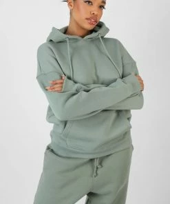 Kaiia OVERSIZED HOODIE WITH FRONT POCKET KHAKI