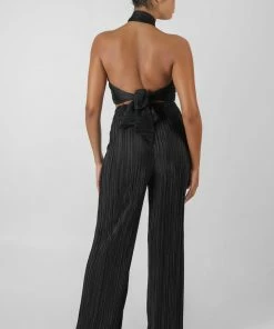 Kaiia CLOTHING PLISSE WRAP UNDERBUST TOP BLACK