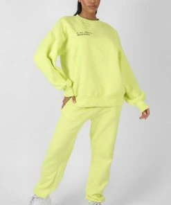 Kaiia TEXT DETAIL OVERSIZED SWEAT LIME CLOTHING