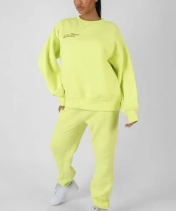 Kaiia TEXT DETAIL OVERSIZED SWEAT LIME CLOTHING