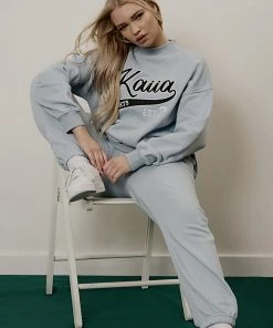 Kaiia VARSITY 90'S JOGGERS ICE BLUE