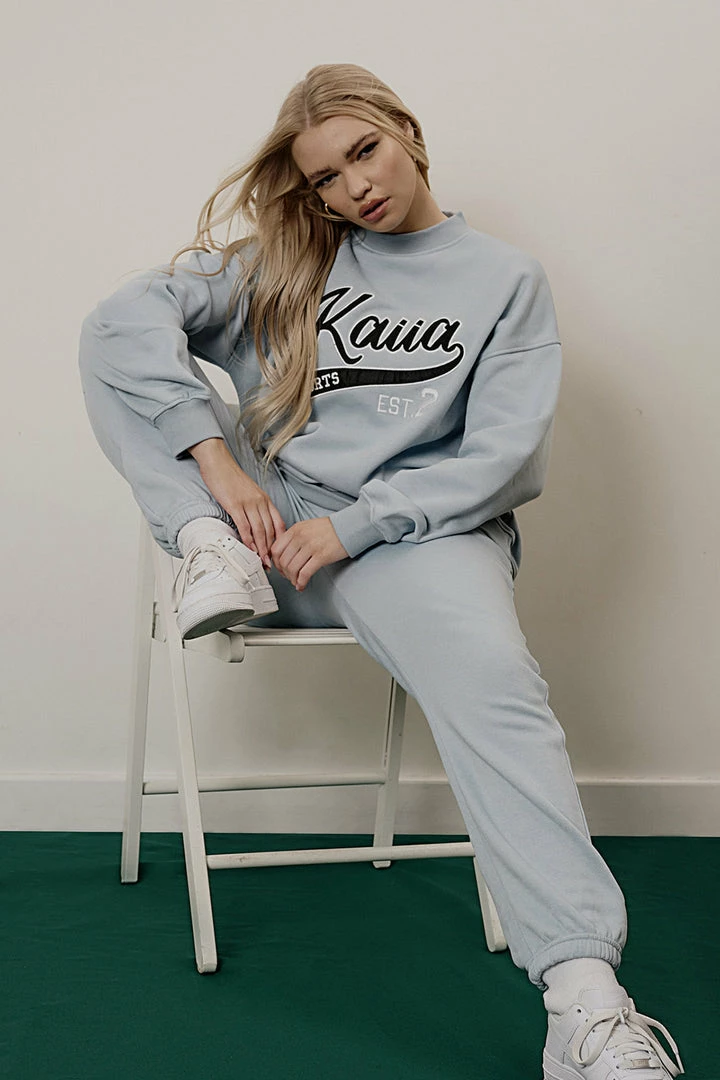 Kaiia VARSITY 90'S JOGGERS ICE BLUE 3 Kaiia VARSITY 90'S JOGGERS ICE BLUE