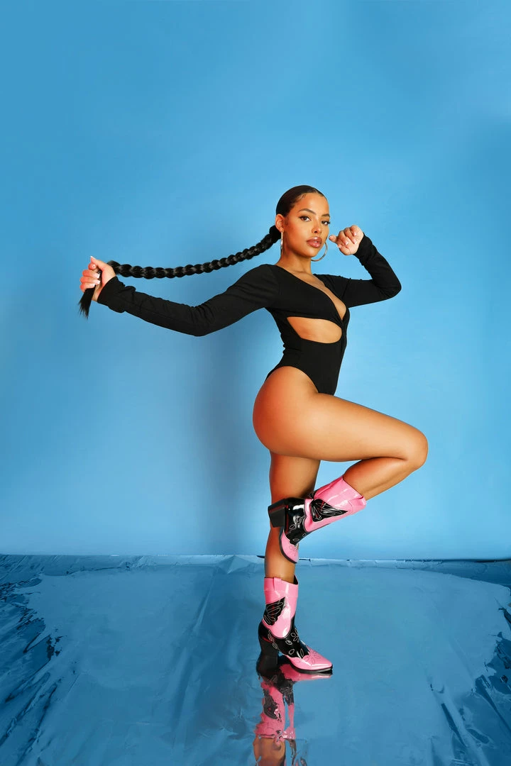 Kaiia TWIST BUST WAIST CUTOUT BODYSUIT BLACK CLOTHING 3 Kaiia TWIST BUST WAIST CUTOUT BODYSUIT BLACK CLOTHING