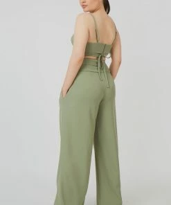 Kaiia PREMIUM TIE WRAP DETAIL BRALET SAGE CLOTHING