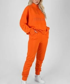 Kaiia REVERSE PANEL RELAXED JOGGERS ORANGE CLOTHING